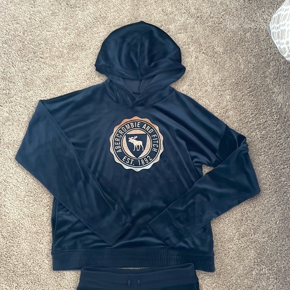 Size 15-16 Abercrombie Kids velour matching hoodie and pants - Picture 2 of 3